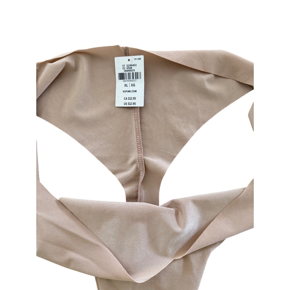 Victoria's Secret PINK No Show Thong Panty Bundle of  3 XL Blush Tan Leopard NEW - Picture 8 of 11